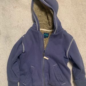 Mini Boden fleece lined zip hoodie